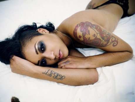 Black Ava Rey art nude photo